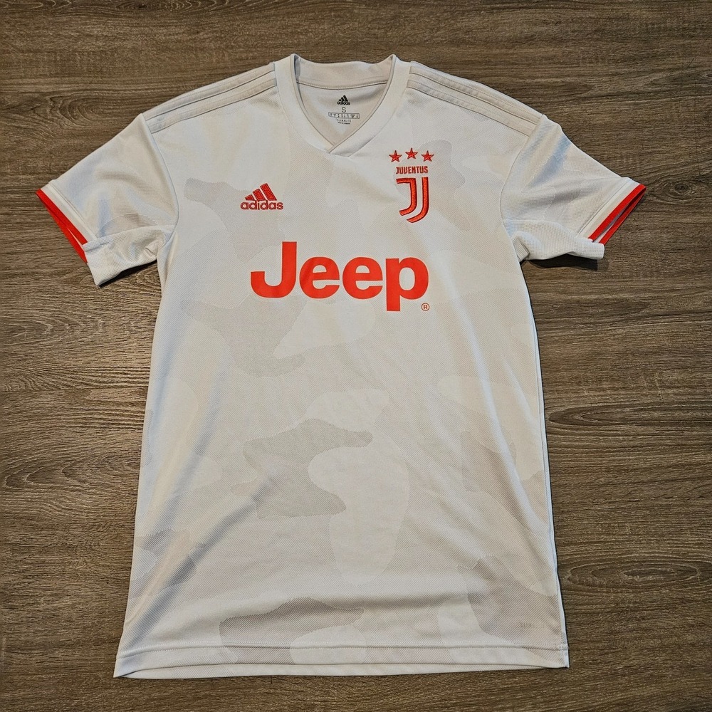 Adidas Juventus FC Soccer Jersey Mens Small White Camo Climalite Shirt 2019/20